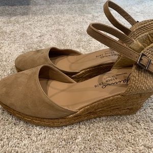 Tan Espadrille Wedges